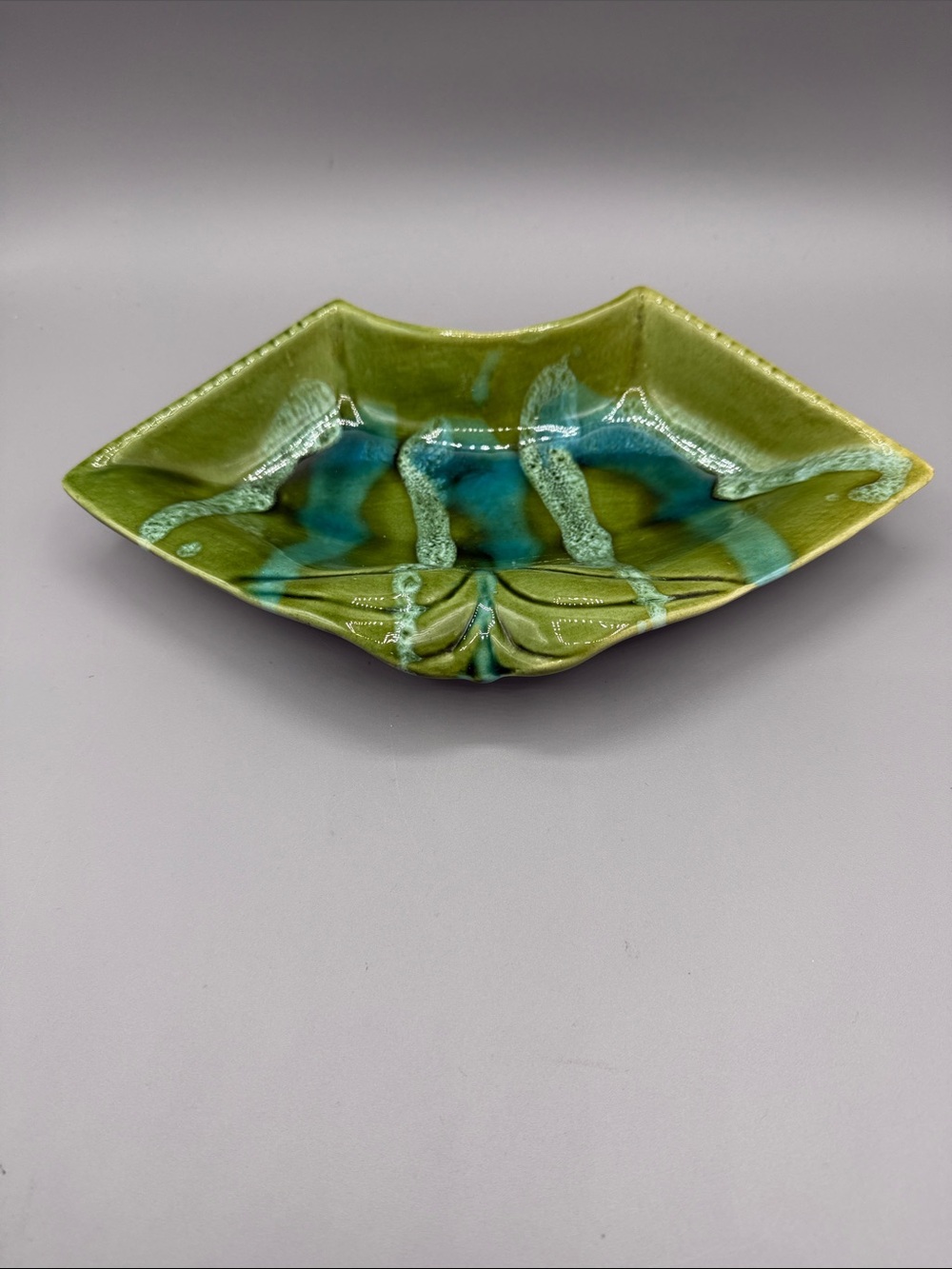 Vintage Calif USA 6273 Lazy Susan Green Turquoise Drip Glaze Replacement Dish